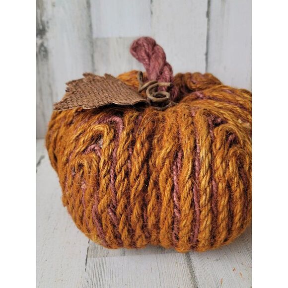 Fall pumpkin yarn country Harvest Halloween home prop decor - Picture 3 of 8